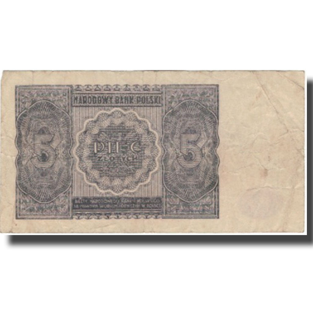 Billet, Pologne, 5 Zlotych, 1946, 1946-05-15, KM:125, TB