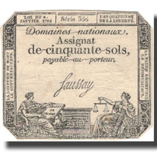 França, 50 Sols, 1792, 1792-01-04, EF(40-45), KM:A56