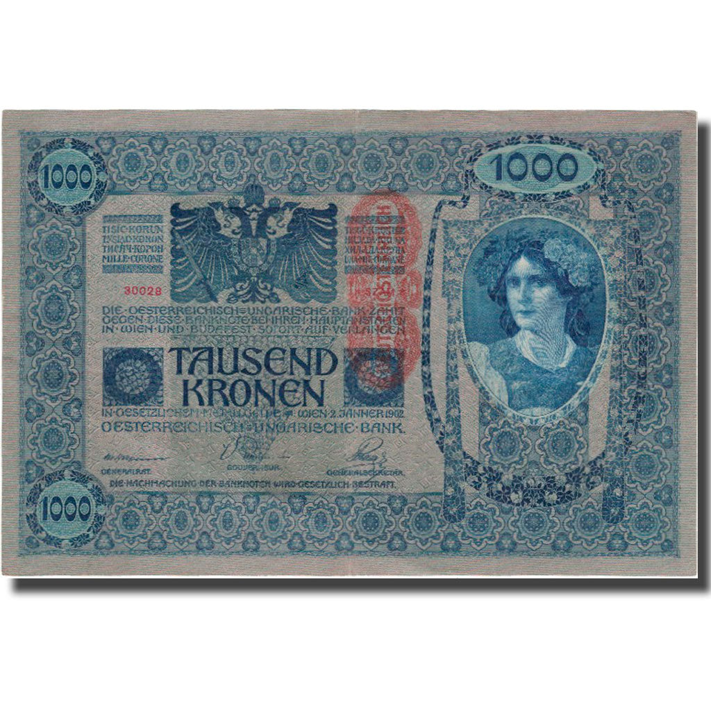 Banknote, Austria, 1000 Kronen, 1902, 1902-01-02, KM:8b, AU(50-53)