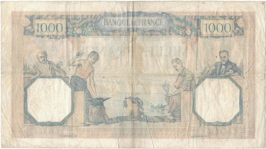 Frankreich, 1000 Francs, Cérès et Mercure, 1938, 1938-10-27, SS