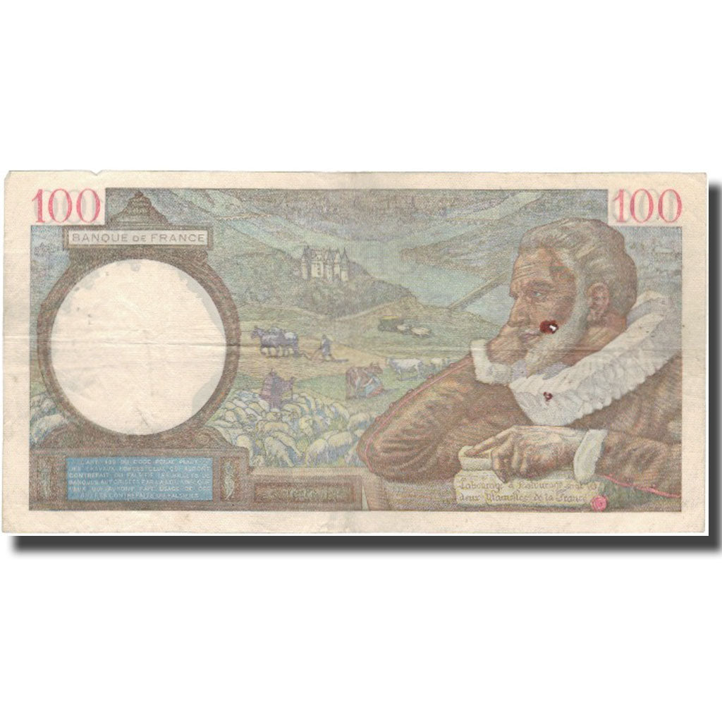 France, 100 Francs, Sully, 1940, 1940-08-08, TB+, Fayette:26.35, KM:94