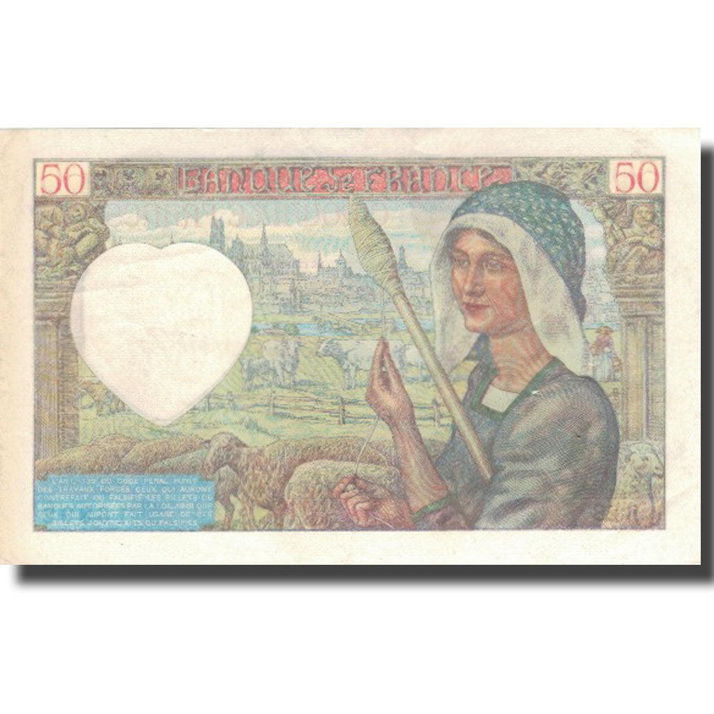 Francia, 50 Francs, Jacques Coeur, 1941, 1941-01-23, EBC+, Fayette:19.5, KM:93