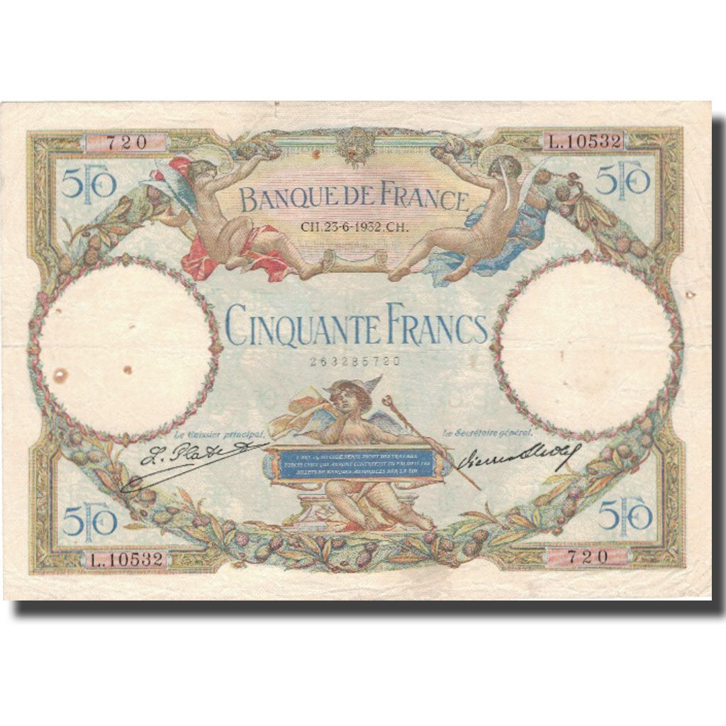 France, 50 Francs, Luc Olivier Merson, 1932, 1932-06-23, TTB, Fayette:16.3