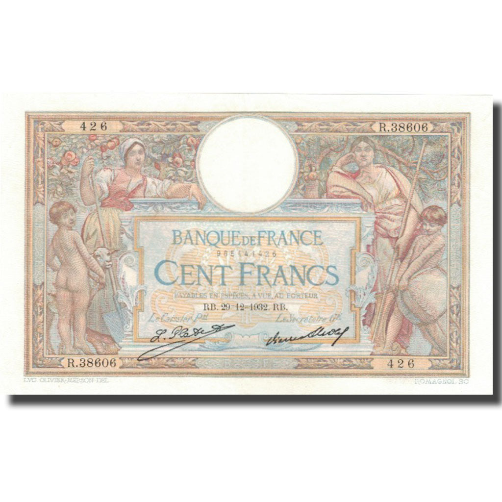 Francia, 100 Francs, Luc Olivier Merson, 1932, 1932-12-29, SPL, Fayette:24.11
