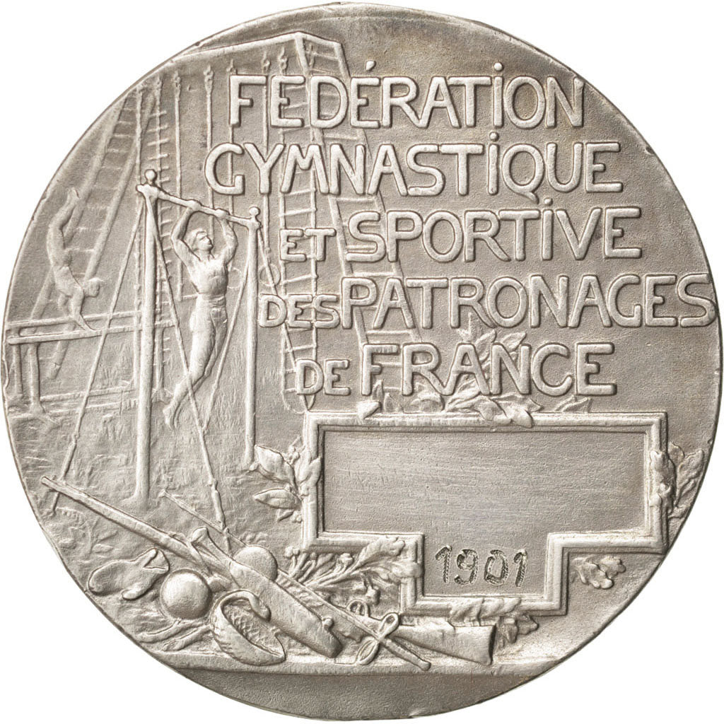 France, Medal, French Third Republic, Sports & leisure, 1901, AU(55-58), Silver