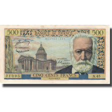 France, 500 Francs, Victor Hugo, 1954, 1954-09-02, AU(50-53), Fayette:35.3