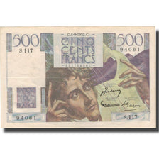 França, 500 Francs, Chateaubriand, 1952, 1952-09-04, AU(50-53), Fayette:34.10