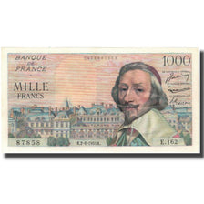 France, 1000 Francs, Richelieu, 1955, 1955-06-02, SUP+, Fayette:42.14, KM:134a