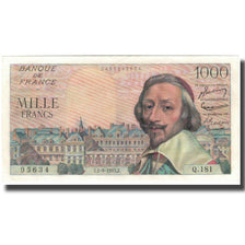 France, 1000 Francs, Richelieu, 1955, 1955-09-01, UNC(63), Fayette:42.15