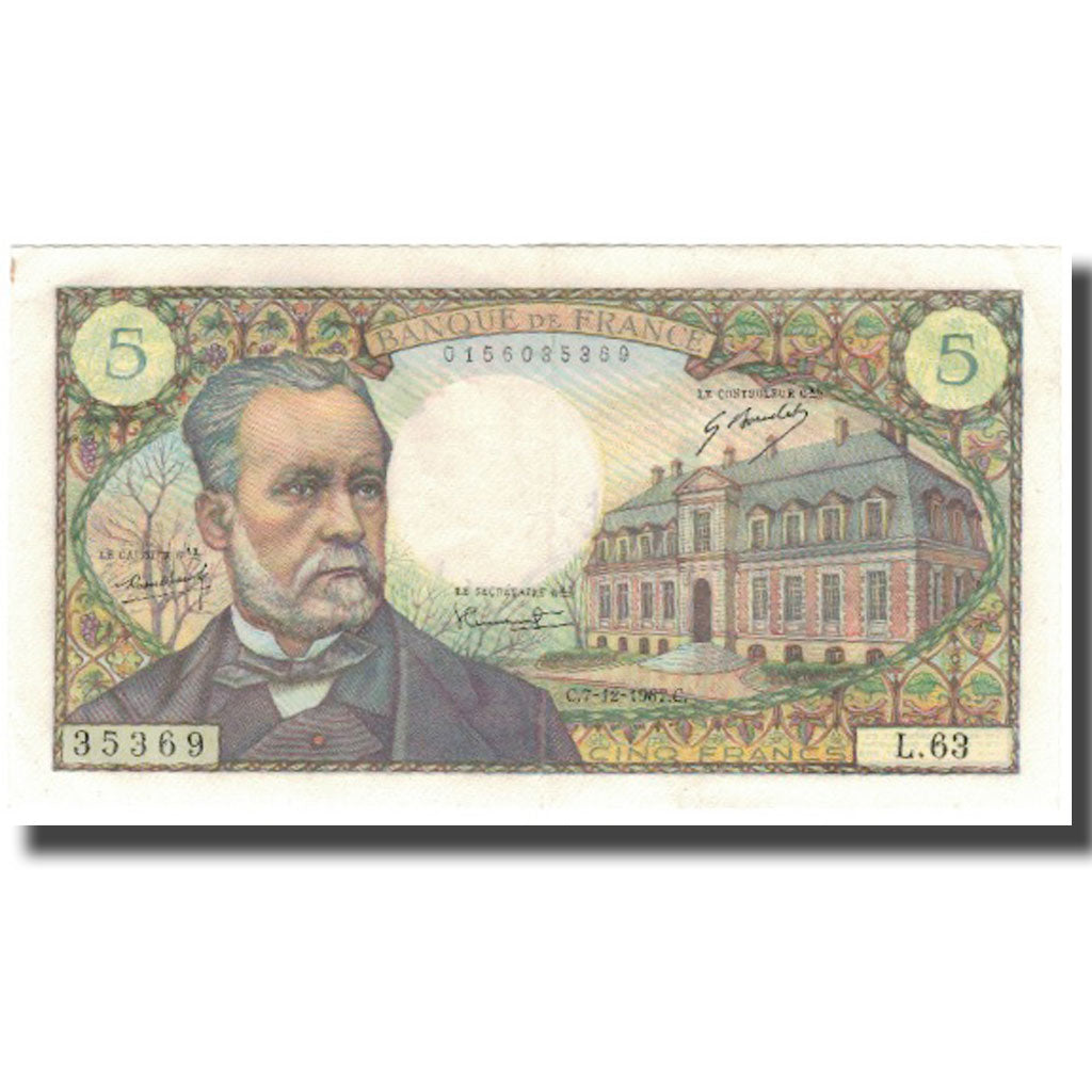Frankreich, 5 Francs, Pasteur, 1967, 1967-12-07, VZ+, Fayette:61.6, KM:146b