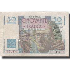 France, 50 Francs, Le Verrier, 1951, 1951-02-01, VF(20-25), Fayette:20.17