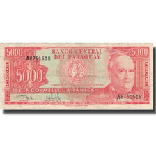 Billete, 5000 Guaranies, 1952, Paraguay, 1952-03-25, KM:208, MBC