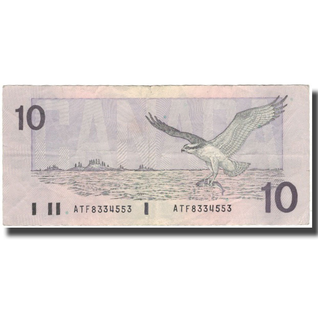 Nota, Canadá, 10 Dollars, 1989, KM:96a, EF(40-45)