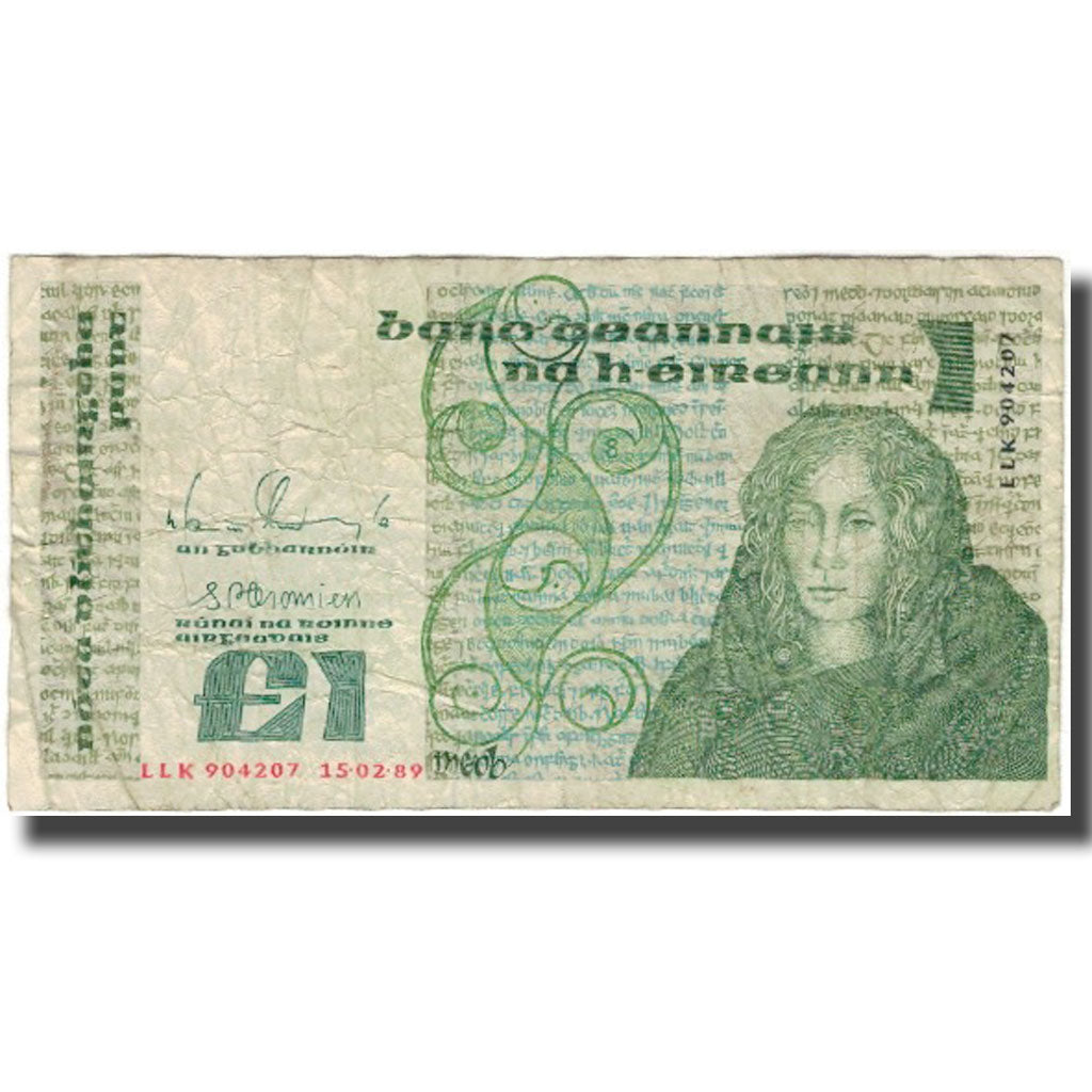 Banknote, Ireland - Republic, 1 Pound, 1989, 1989-02-15, KM:70d, VF(20-25)