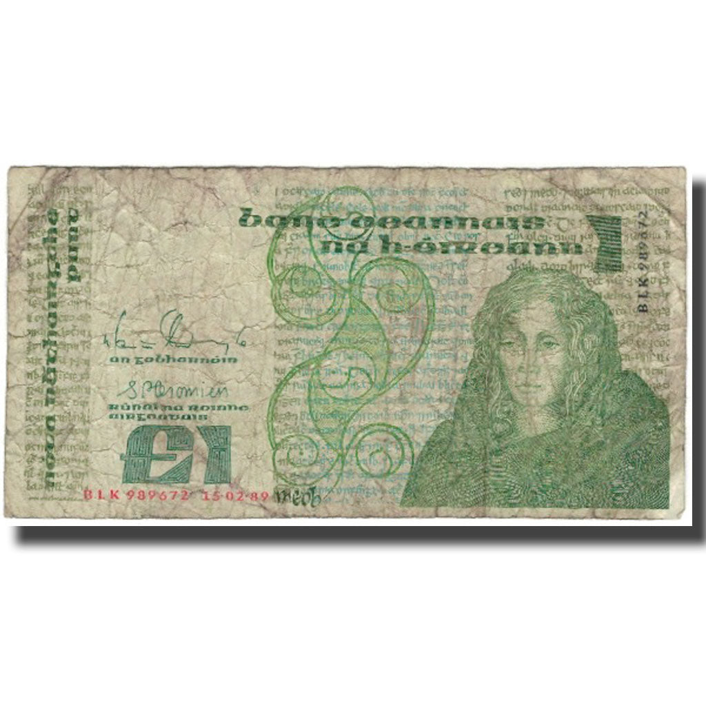 Banknote, Ireland - Republic, 1 Pound, 1989, 1989-02-15, KM:70d, VG(8-10)