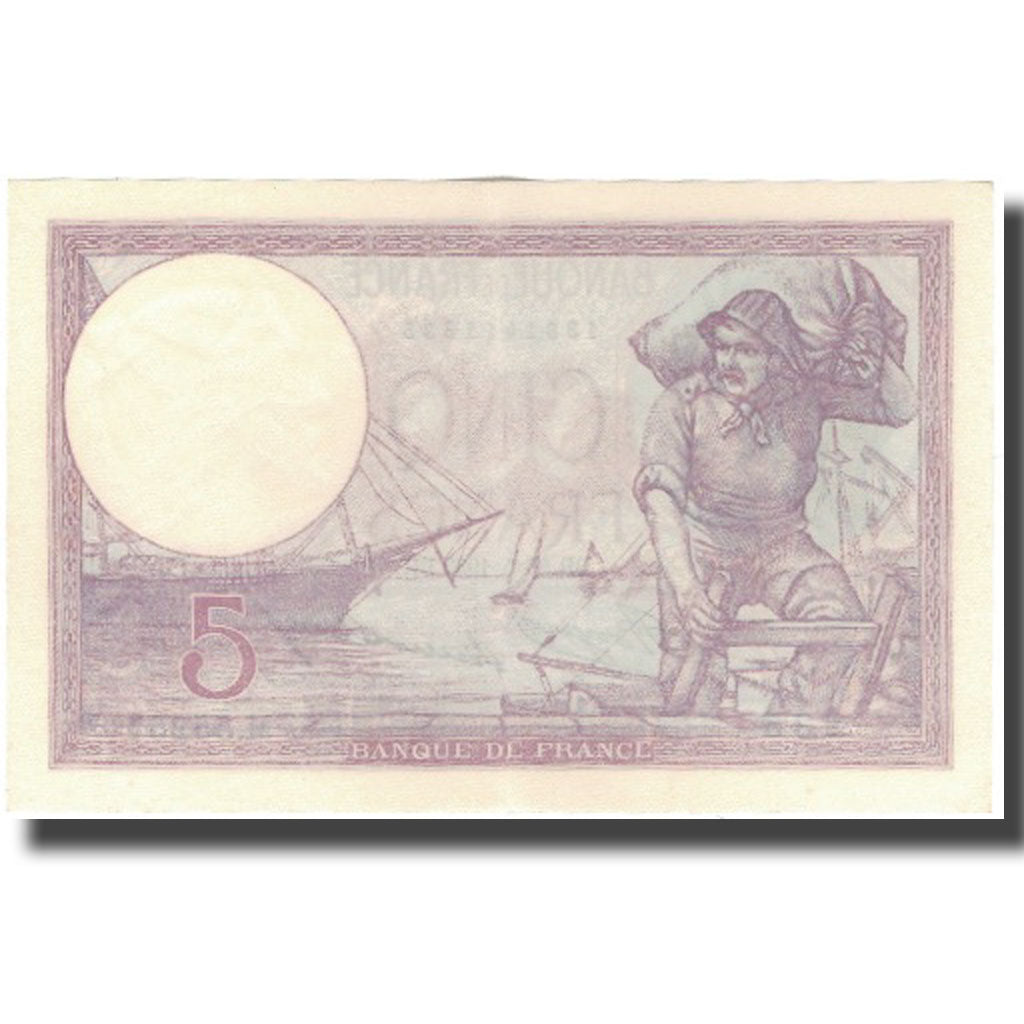 Francia, 5 Francs, Violet, 1933, 1933-05-26, SC+, Fayette:3.17, KM:72e