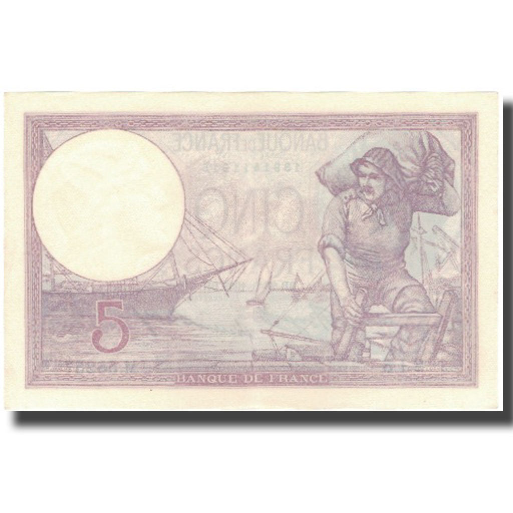 França, 5 Francs, Violet, 1933, 1933-05-26, UNC(64), Fayette:3.17, KM:72e