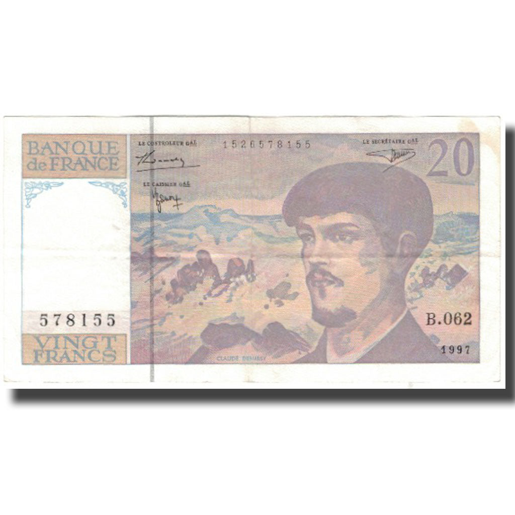 France, 20 Francs, Debussy, 1997, SUP, Fayette:66ter.2, KM:151i