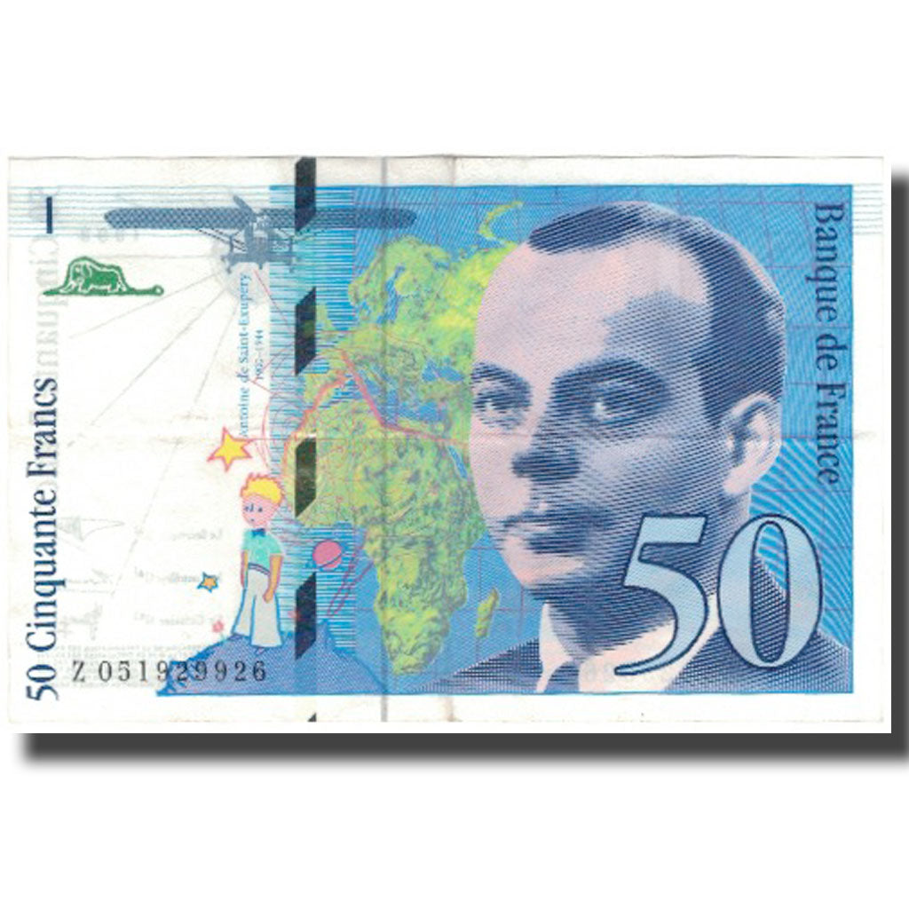 Francia, 50 Francs, St Exupéry, 1999, MBC+, Fayette:73.5, KM:157Ad