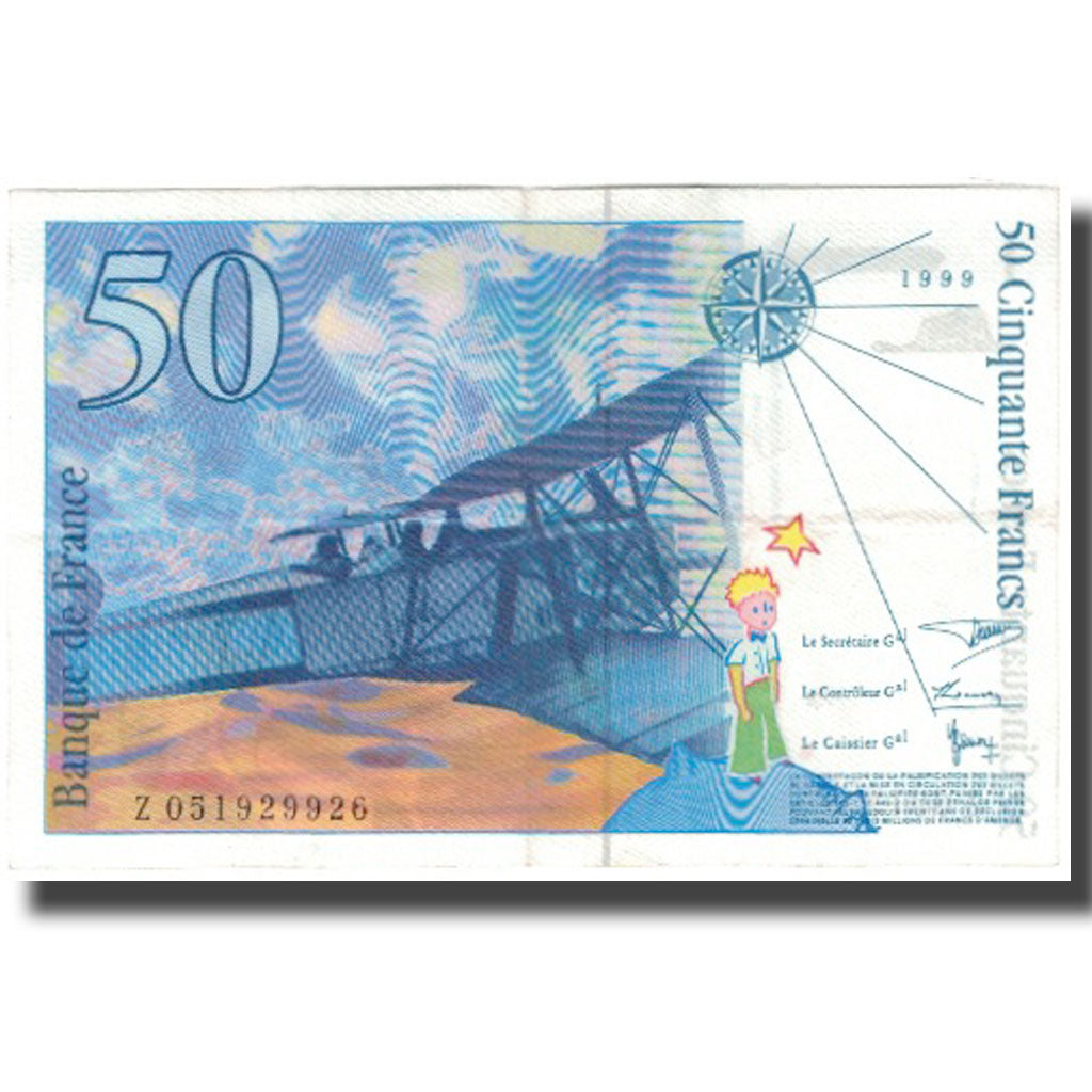 Francia, 50 Francs, St Exupéry, 1999, MBC+, Fayette:73.5, KM:157Ad