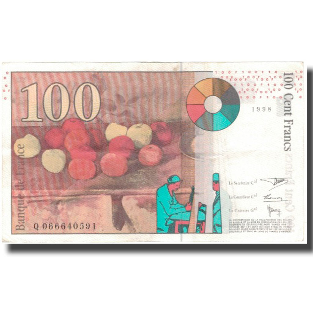 France, 100 Francs, Cézanne, 1998, TTB, Fayette:74.2, KM:158a