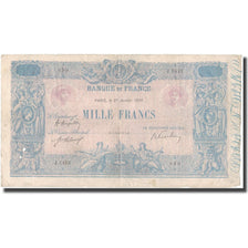 Francia, 1000 Francs, Bleu et Rose, 1920, 1920-01-27, MB, Fayette:36.35, KM:67h