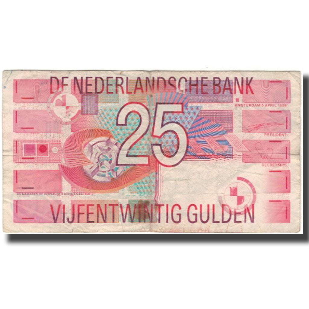 Banknote, Netherlands, 25 Gulden, 1989, 1989-04-05, KM:100, VF(20-25)