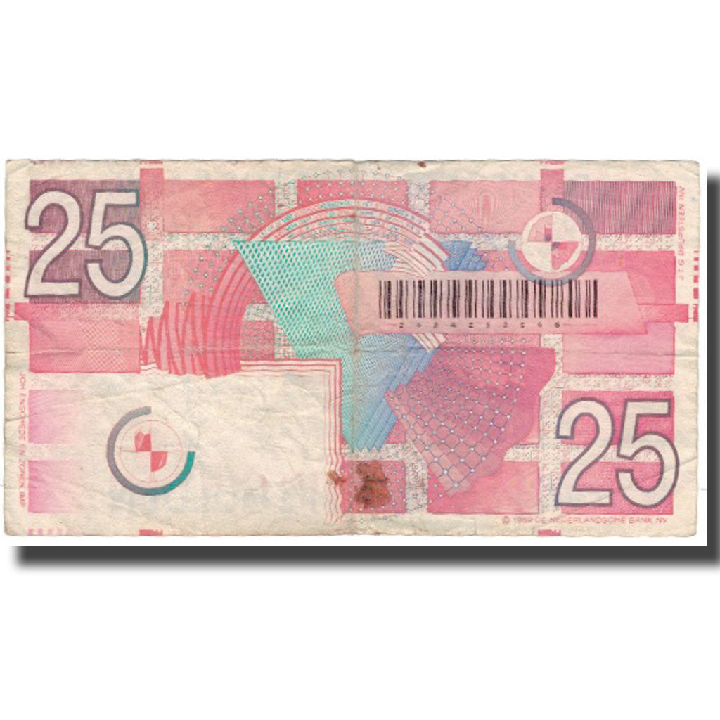 Banknote, Netherlands, 25 Gulden, 1989, 1989-04-05, KM:100, VF(20-25)
