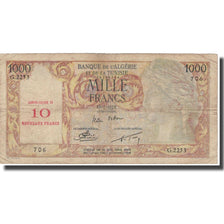 Geldschein, Algeria, 10 NF on 1000 Francs, 1958, 1958-07-23, KM:112, S