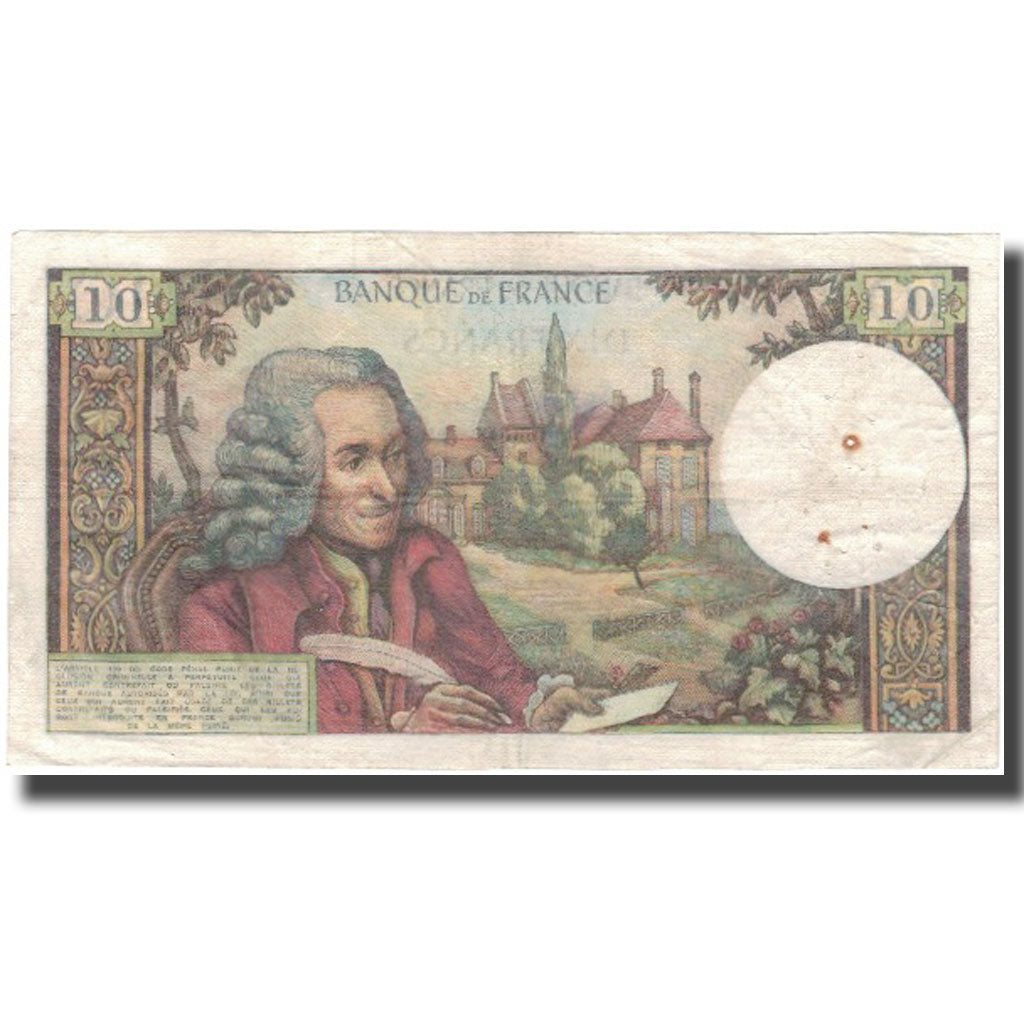 Francja, 10 Francs, Voltaire, 1970, 1970-02-05, EF(40-45), KM:147c