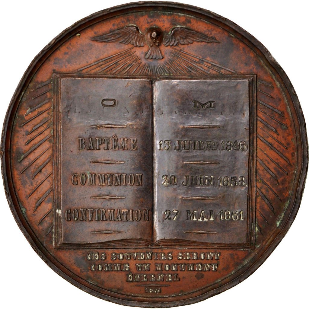 FRANCE, Religions & beliefs, Second French Empire, Medal, 1861, EF(40-45),...