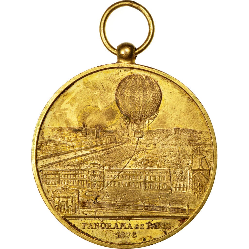 France, Medal, Paris Commune, Aviation, 1878, EF(40-45), Bronze