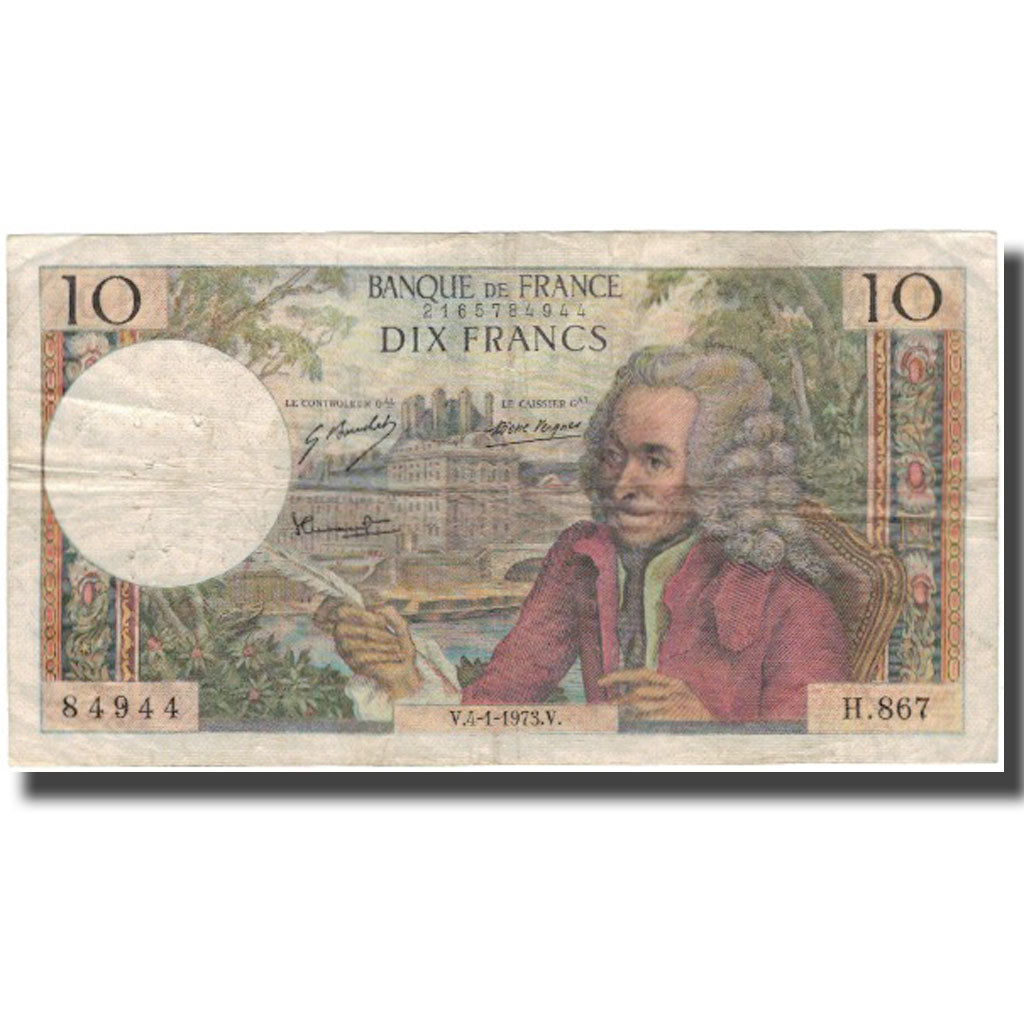 Frankreich, 10 Francs, Voltaire, 1973, 1973-01-04, S, Fayette:62.60, KM:147d