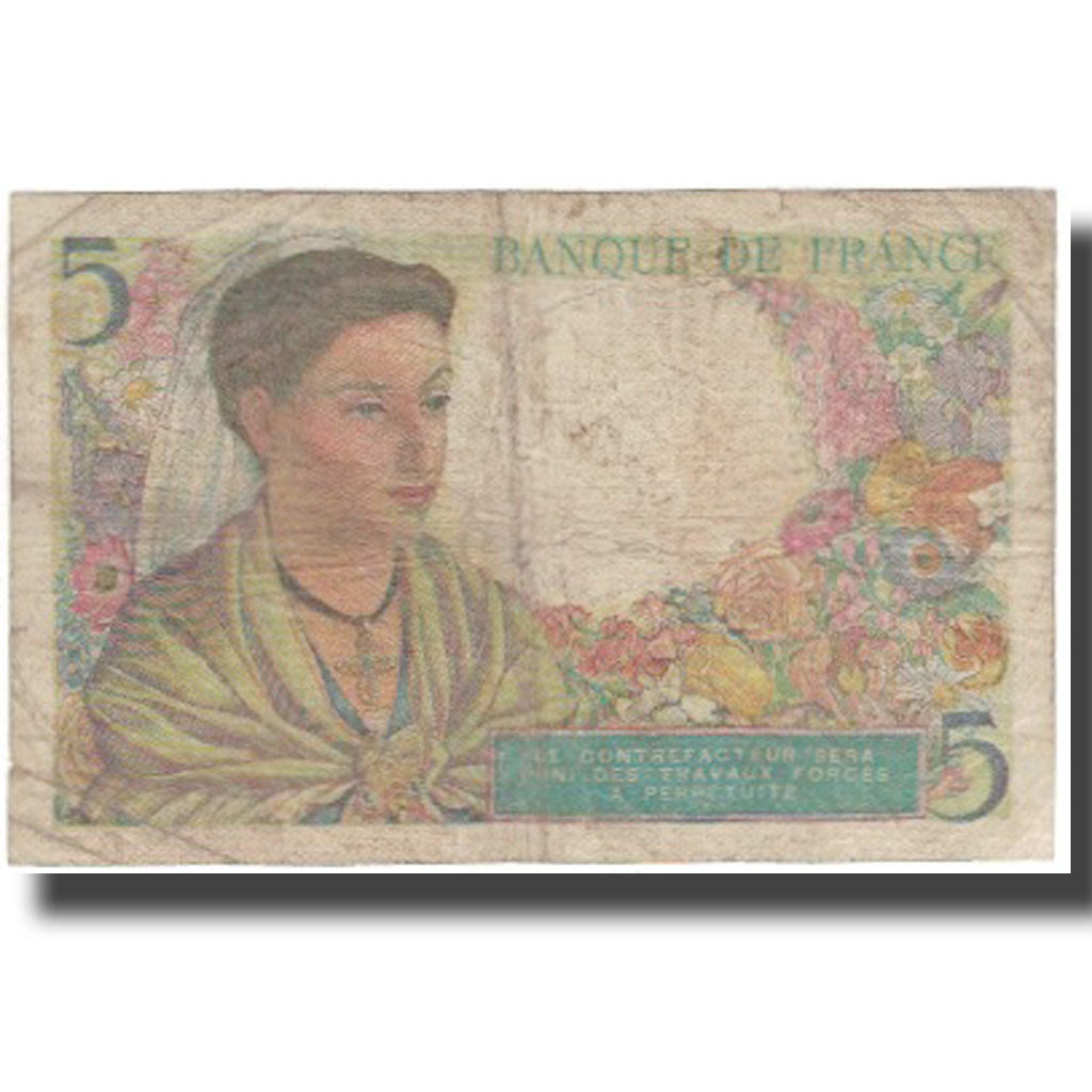 Francia, 5 Francs, Berger, 1943, 1943-07-22, BC, Fayette:05.02, KM:98a