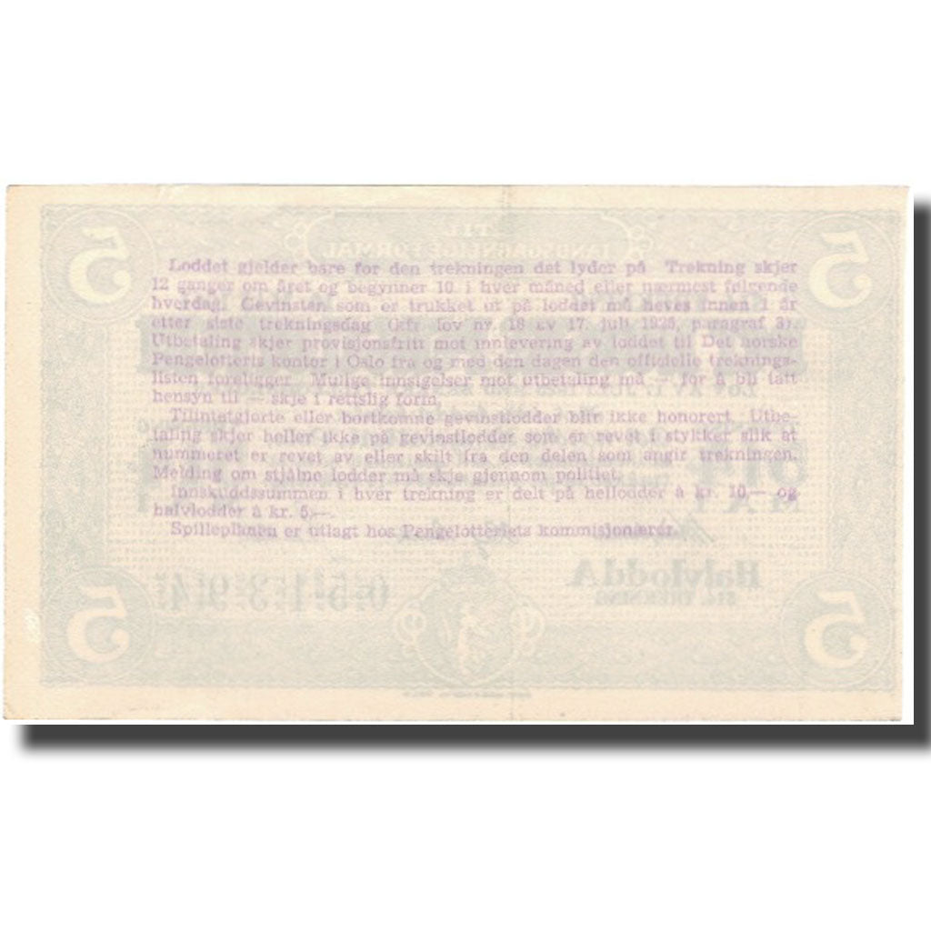 Banknote, Norway, 5 Kronor, Blason, 1961, 1961-05-10, AU(55-58)