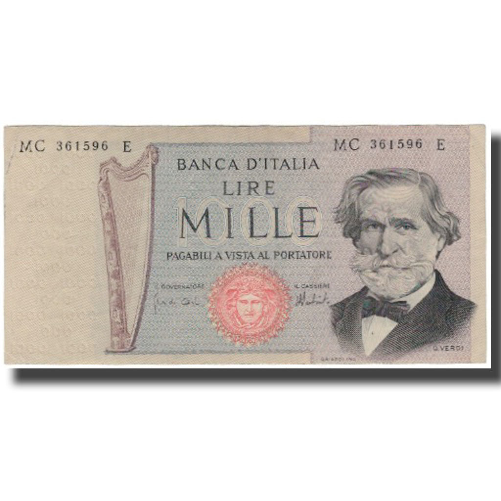 Biljet, Italië, 1000 Lire, 1969, 1969-02-26, KM:101d, TTB