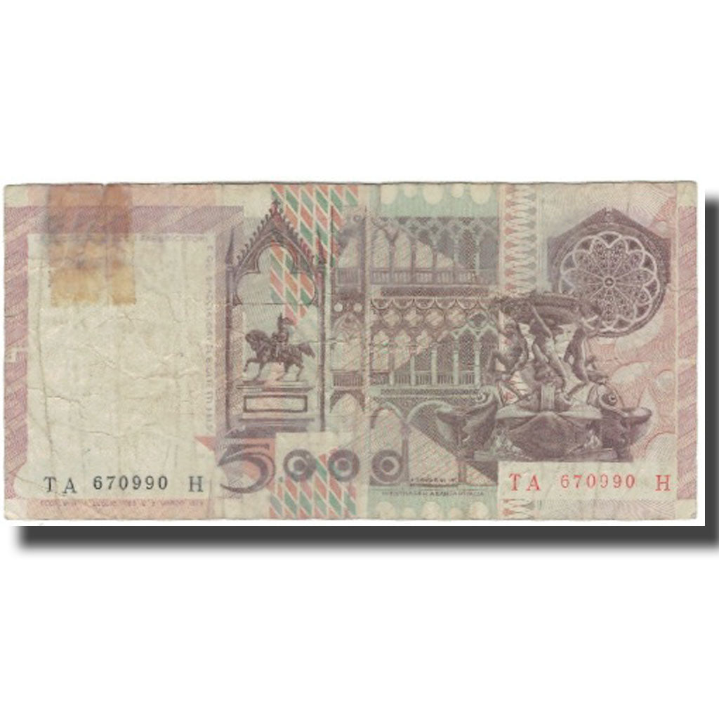 Banknote, Italy, 5000 Lire, 1979-1983, 1980-01-02, KM:105b, F(12-15)