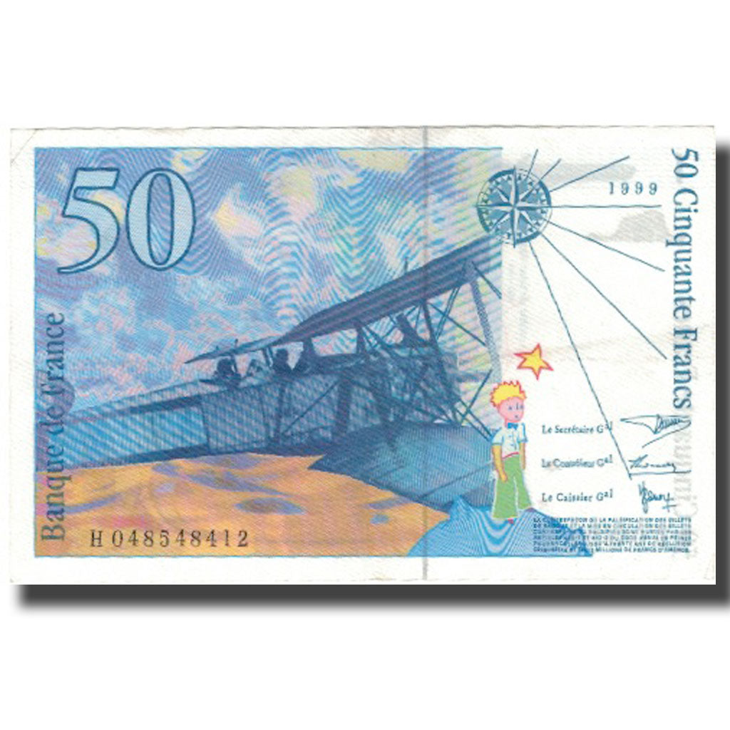 Francia, 50 Francs, St Exupéry, 1999, SPL, Fayette:73.05, KM:157Ad
