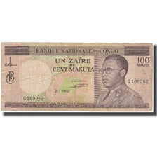 Banknote, Congo Democratic Republic, 1 Zaïre = 100 Makuta, 1967, 1967-01-02