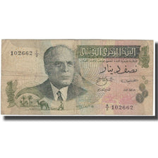 Nota, Tunísia, 1/2 Dinar, 1973, 1973-10-15, KM:69a, VF(20-25)