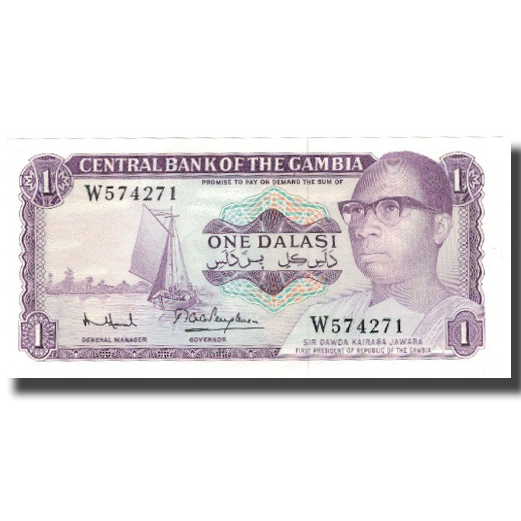 Biljet, Gambia, 1 Dalasi, KM:4g, NIEUW