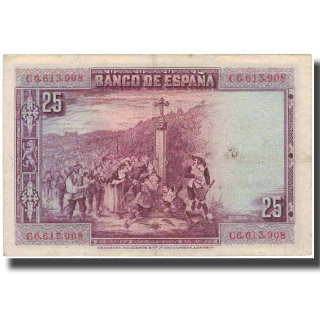 Banconote, Spagna, 25 Pesetas, 1928, 1928-08-15, KM:74b, BB