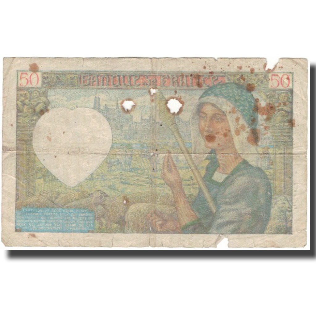 Francja, 50 Francs, Jacques Coeur, 1941, 1941-04-24, AG(1-3), Fayette:19.09