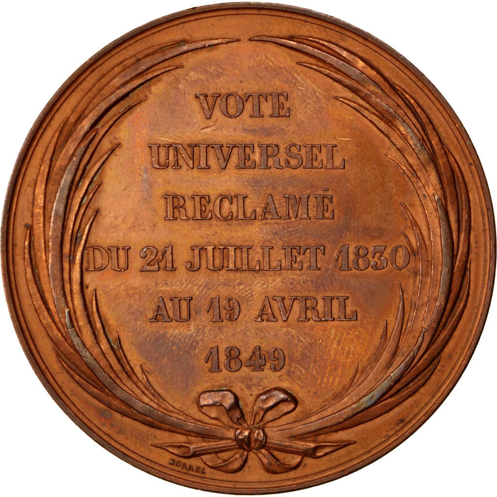 Francia, Medal, French Second Republic, Politics, Society, War, 1849, Gayrard