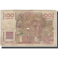 France, 100 Francs, Jeune Paysan, 1946, 1946-11-21, VG(8-10), Fayette:28.11