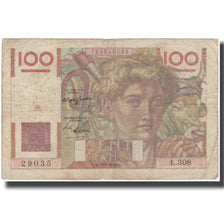 France, 100 Francs, Jeune Paysan, 1949, 1949-02-17, VF(20-25), Fayette:28.22