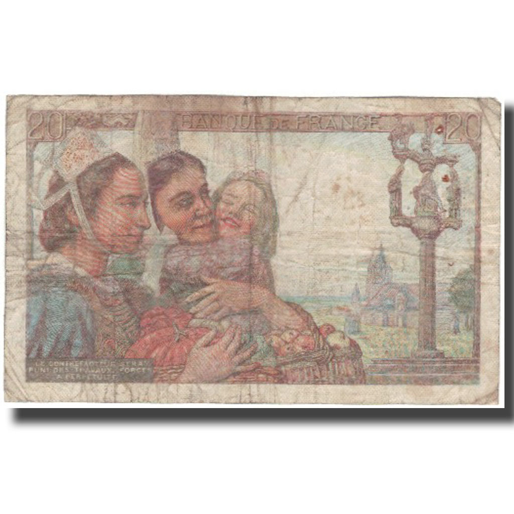 Frankreich, 20 Francs, Pêcheur, 1943, 1943-04-15, S, Fayette:13.06, KM:100a