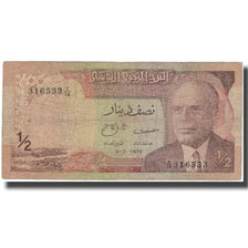 Banknote, Tunisia, 1/2 Dinar, 1972, 1972-08-03, KM:66a, VF(20-25)