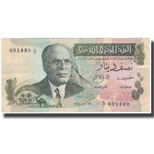 Banknote, Tunisia, 1/2 Dinar, 1973, 1973-10-15, KM:69a, AU(55-58)