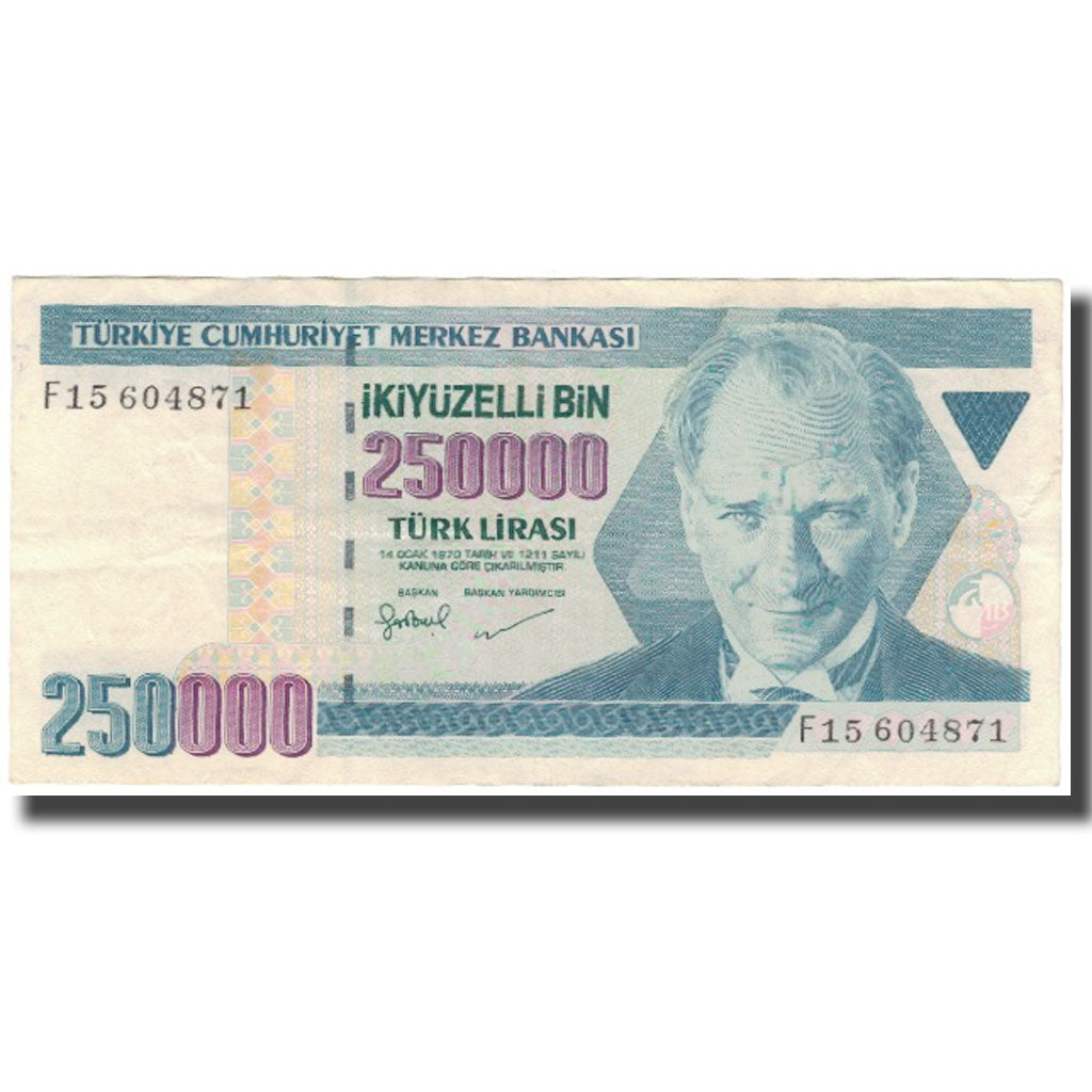 Banknote, Turkey, 250,000 Lira, 1970, 1970-01-14, KM:207, AU(55-58)